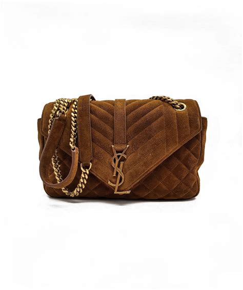 ysl tan suede bag